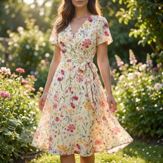 Viskóza RADIANCE Flowers Rubie digital print