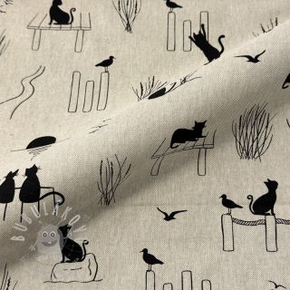 Dekorační látka Linenlook premium Cat Sea Life