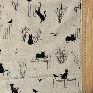 Dekorační látka Linenlook premium Cat Sea Life