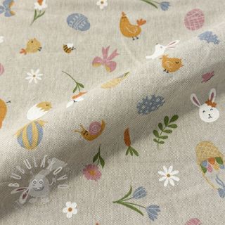 Dekorační látka Linenlook premium Easter Doodle Icon