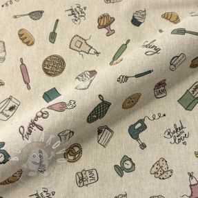 Dekorační látka Linenlook premium Bake Off Doodle