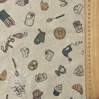 Dekorační látka Linenlook premium Bake Off Doodle