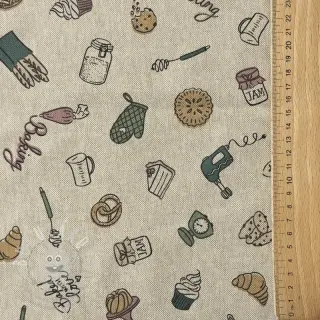 Dekorační látka Linenlook premium Bake Off Doodle