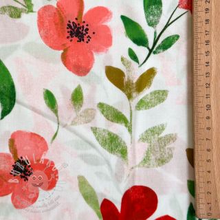 Viskóza RADIANCE Flowers Conie red digital print