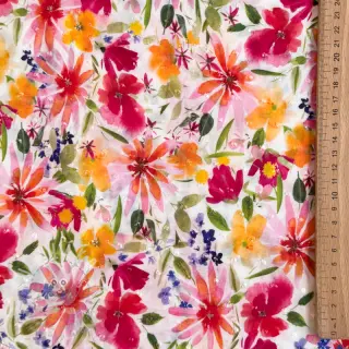 Viskóza DOBBY Flowers digital print