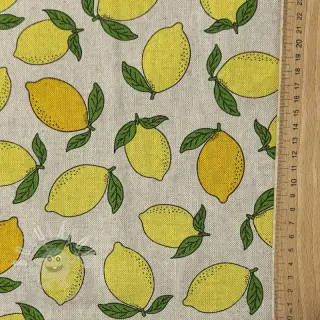 Dekorační látka Linenlook premium Sunny Lemon Fruit
