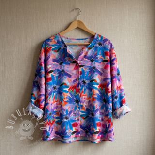 Viskóza ECOVERO Flowers design D digital print