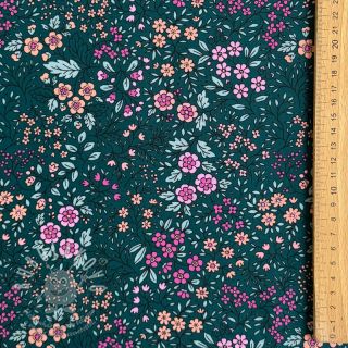 Viskóza ECOVERO Flowers Galia green