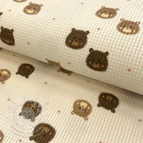 Bavlna s vaflovou vazbou Bears digital print