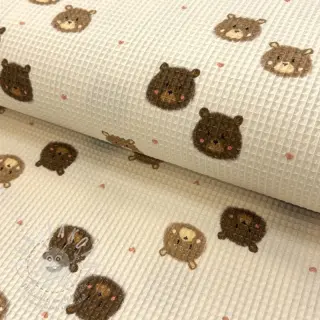 Bavlna s vaflovou vazbou Bears digital print