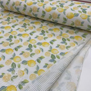 Bavlna s vaflovou vazbou Lemons digital print