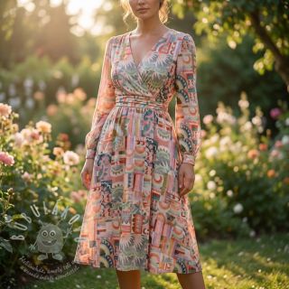 Viskóza ECOVERO Abstract multi digital print