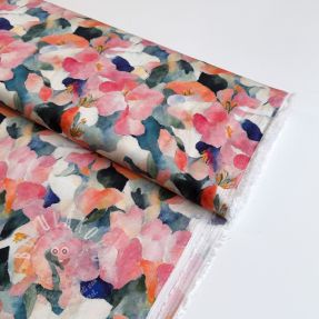 Viskóza SATIN Flowers Tora digital print