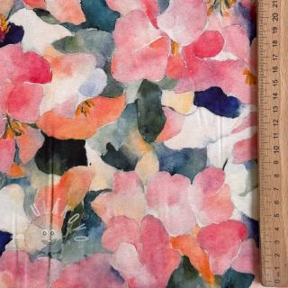 Viskóza SATIN Flowers Tora digital print