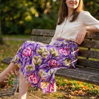 Viskóza ECOVERO Flowers design A digital print