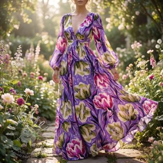 Viskóza ECOVERO Flowers design A digital print