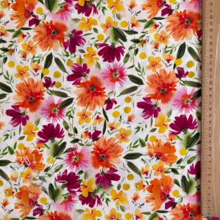 Viskóza STRETCH Flowers Sonja digital print