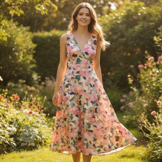 Viskóza SATIN Flowers Tora digital print