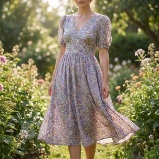 Viskóza ECOVERO Flowers Galia offwhite