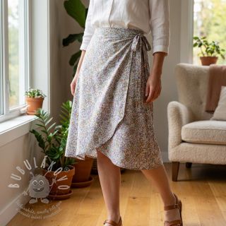 Viskóza ECOVERO Flowers Galia offwhite