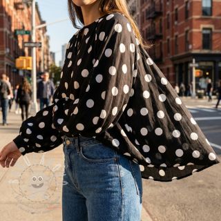 Viskóza RADIANCE Polka BIG dot black