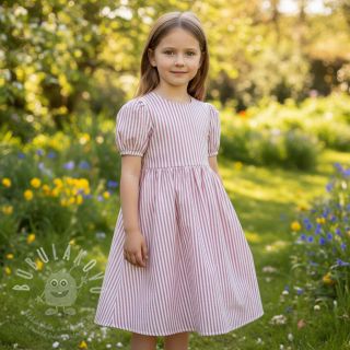 Dvojitá gázovina/mušelín YARN DYED Summer stripe rose