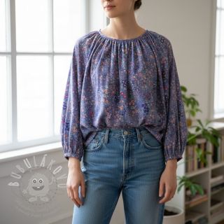 Viskóza ECOVERO Flowers Galia purple