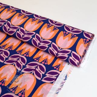 Viskóza ECOVERO Flowers Celia cobalt