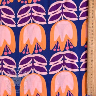 Viskóza ECOVERO Flowers Celia cobalt