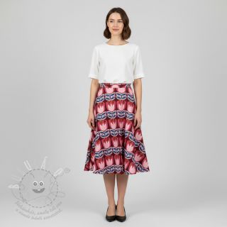 Viskóza ECOVERO Flowers Celia burgundy