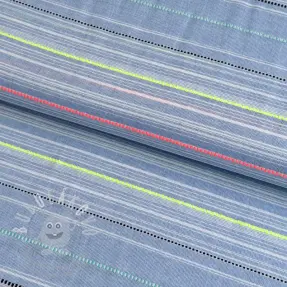 Bavlněná látka YARN DYED NEON Stripe summer