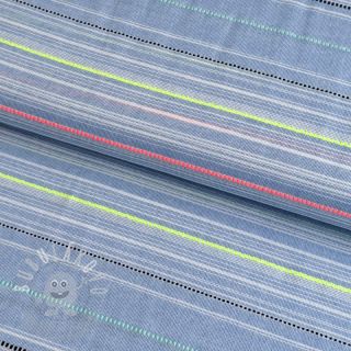 Bavlněná látka YARN DYED NEON Stripe summer