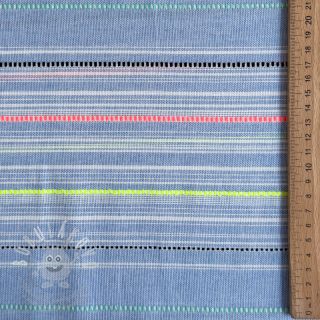 Bavlněná látka YARN DYED NEON Stripe summer