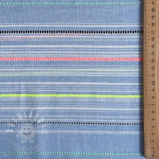 Bavlněná látka YARN DYED NEON Stripe summer