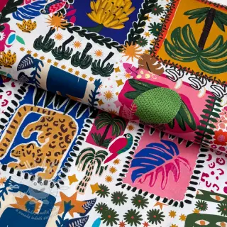 Bavlněná látka SATIN Summer patchwork digital print