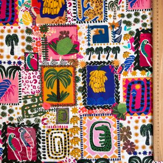 Bavlněná látka SATIN Summer patchwork digital print