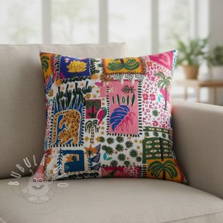 Bavlněná látka SATIN Summer patchwork digital print