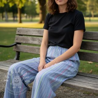 Bavlněná látka YARN DYED NEON Stripe summer