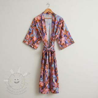 Bavlněná látka VISCOSE Flowers dark petrol