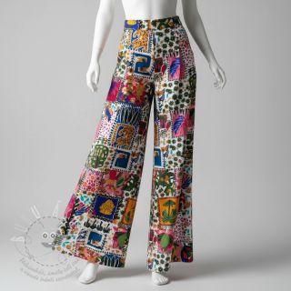 Bavlněná látka SATIN Summer patchwork digital print