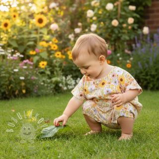 Dvojitá gázovina/mušelín Flowers Hot summer digital print