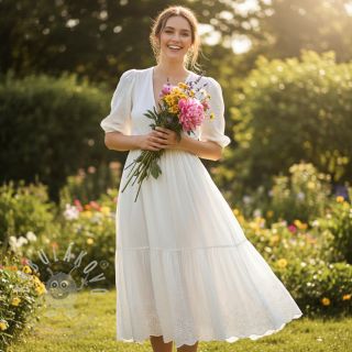 Dvojitá gázovina/mušelín BORDER Helene white