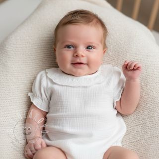 Dvojitá gázovina/mušelín BORDER Helene white