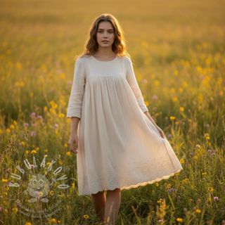 Dvojitá gázovina/mušelín BORDER Helene natural