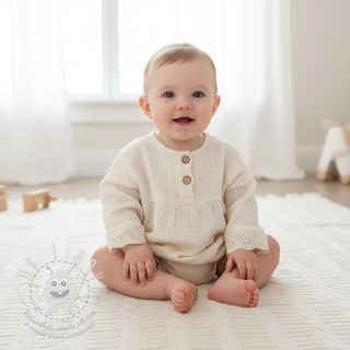 Dvojitá gázovina/mušelín BORDER Helene natural