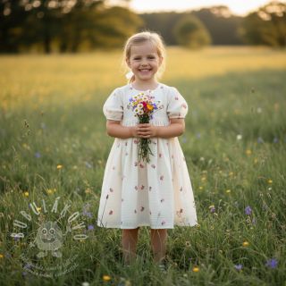 Dvojitá gázovina/mušelín EMBROIDERY Fruit peach SIMPLY NATURAL