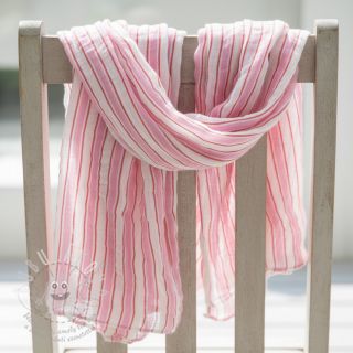 Dvojitá gázovina/mušelín YARN DYED Stripe in stripe pink