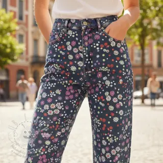 Bavlněná látka JEANS Hearts