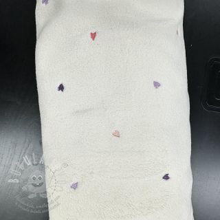 Kabátovina TEDDY EMBROIDERY Hearts ecru II.třída