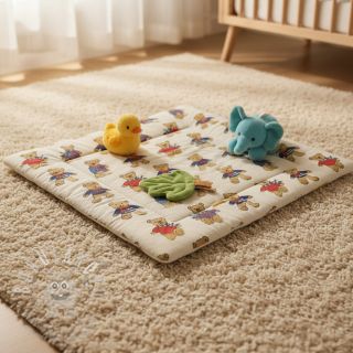 Dekorační látka Linenlook Teddy Bear Cosy digital print